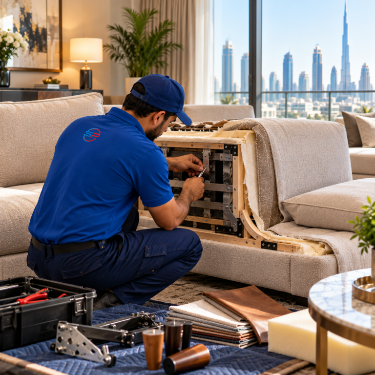 Sofa reupholstery in Dubai